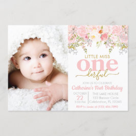 Kleine Miss ONEderful Girl 1. Geburtstag Einladung