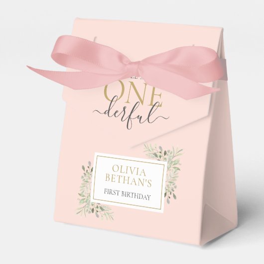 Kleine Miss ONEderful Girl Erster Geburtstag Pink Geschenkschachtel (Vorderseite)