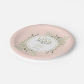 Kleine Miss ONEderful Girl Erster Geburtstag Pink Pappteller (Schrägansicht)