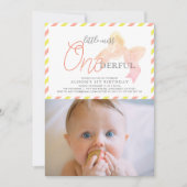 Kleine Miss ONEderful Girl Foto 1. Geburtstag Einladung (Vorderseite)