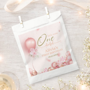 Kleine Miss ONEderful Pink Floral 1. Geburtstag Geschenktütchen