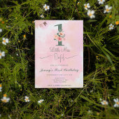 Kleine Miss ONEderful Wasserfarbe Rosa 1. Geburtst Einladung