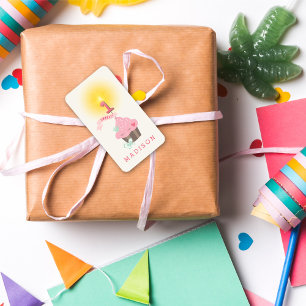 Kleine Miss Pink Cupcake Girl 1. Geburtstag Party Adressaufkleber