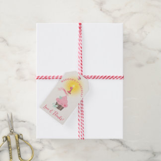 Kleine Miss Pink Cupcake Girl's 1. Geburtstag Part Geschenkanhänger