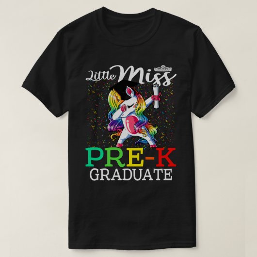 Kleine Miss Pre-K Graduate Unicorn T-Shirt (Design vorne)