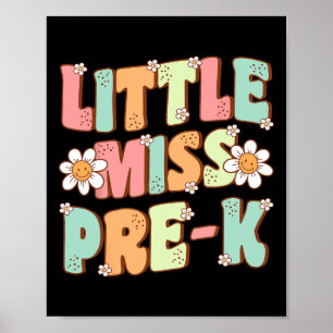 Kleine Miss Pre-K Mädchen zurück in die Schule Ret Poster