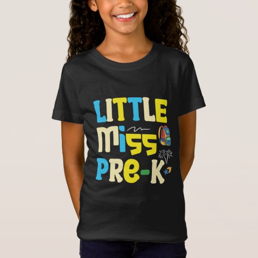 Kleine Miss Pre-K zurück in die Schule T-Shirt (Vorderseite)