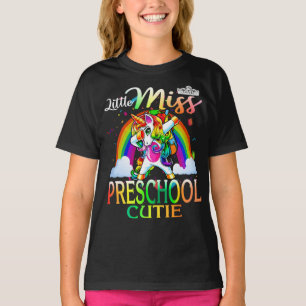 Kleine Miss Preschool Süsse Unicorn Regenbogen T-Shirt