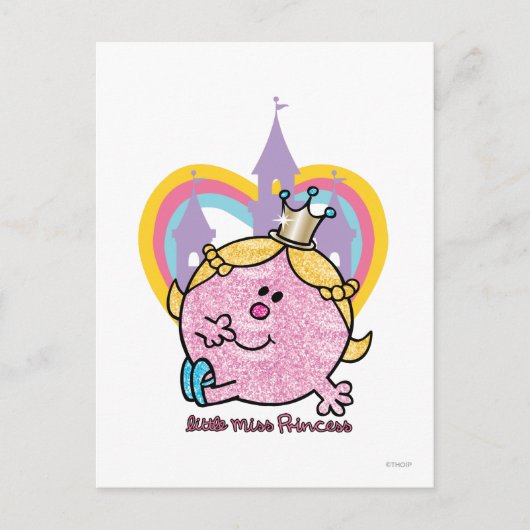 Kleine Miss Prinzessin mit Schloss & Herz Postkarte (Vorderseite)