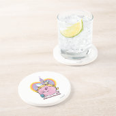 Kleine Miss Prinzessin mit Schloss & Herz Sandstein Untersetzer (Seite)