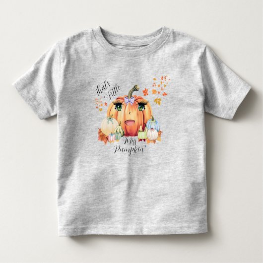 Kleine Miss Pumpkin Funny Zitat Cartoon Face Fall Kleinkind T-shirt (Vorderseite)