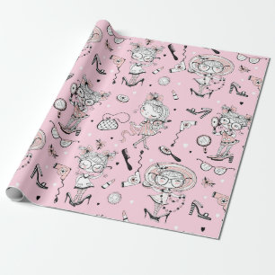 Kleine Miss Rosa Geschenkpapier