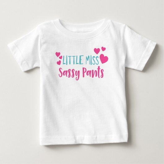 Kleine Miss Sassy Pants, Sassy, Sassy Girl, Herz Baby T-shirt (Vorderseite)