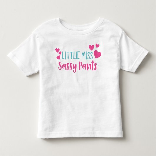 Kleine Miss Sassy Pants, Sassy, Sassy Girl, Herz Kleinkind T-shirt (Vorderseite)