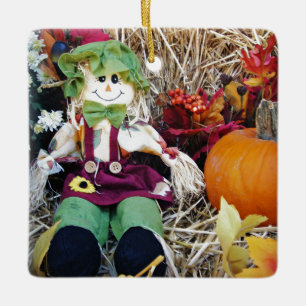Kleine Miss Scarecrow Keramik Ornament