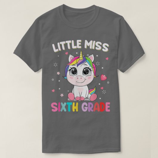 Kleine Miss Sith Grade Unicorn zurück zum Schulmäd T-Shirt (Design vorne)