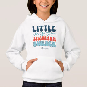 Kleine Miss Snowman Builder Retro Weihnachten Hoodie