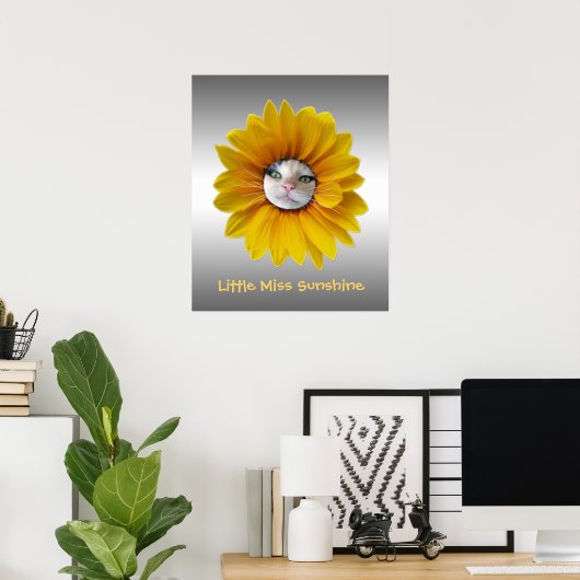Kleine Miss Sunshine lächelnd Katze Poster (Heimbüro)