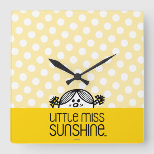 Kleine Miss Sunshine Peeking Quadratische Wanduhr