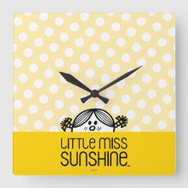 Kleine Miss Sunshine Peeking Quadratische Wanduhr