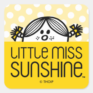 Kleine Miss Sunshine Peeking Quadratischer Aufkleber