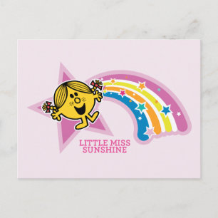 Kleine Miss Sunshine Rainbows und Stars Postkarte
