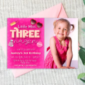 Kleine Miss Threenager - Mädchen 3. Geburtstag Einladung