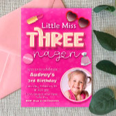 Kleine Miss Threenager - Mädchen 3. Geburtstag Einladung