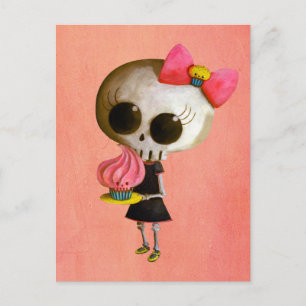 Kleine Miss Tod mit Cupcake Postkarte