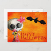 Kleine Miss Tod mit Eis und Bat Postkarte (Vorne/Hinten)