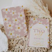 Kleine Miss Two Wild Einladung | Retro-Blume