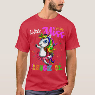 Kleine Miss Vorschool Tanz Unicorn Student zurück T-Shirt