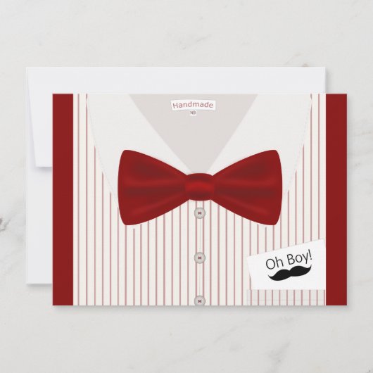 Kleine Mister Bowtie Babydusche Einladung (Vorderseite)