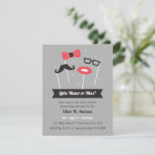 Kleine Mister oder Miss Foto Props Kinderdusche Einladung (Stehend Vorderseite)