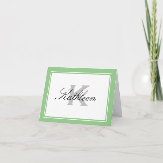 Kleine mit Monogramm Mitteilungskarten mit elegant (Vorderseite)