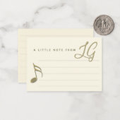 Kleine, Mit Monogramm Musiknote Cards Mitteilungskarte (Vorderseite/Rückseite Beispiel)
