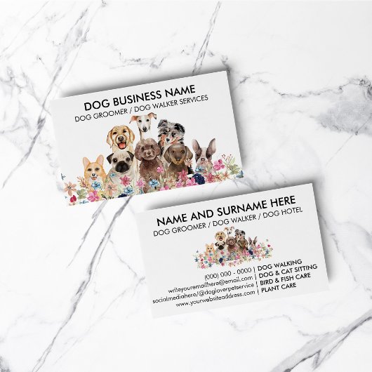 Kleine mittelgroße Hundetrainerin Visitenkarte