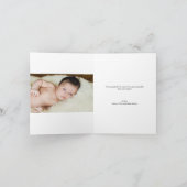 Kleine moderne Script Custom Baby Dusche Fotos Dankeskarte (Innenseite)