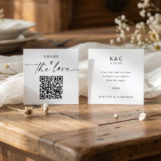 Kleine moderne Share the Love Karten mit QR-Code