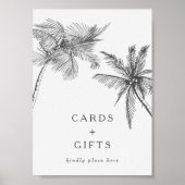 Kleine, moderne tropische Karten + Geschenke Hochz Poster (Vorne)