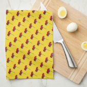 Kleine Mohnblütendekoration Blume rot gelb Handtuch (Viertel Falte)