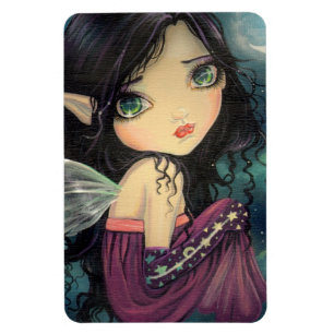 Kleine Mond Großaugen-Fee Fantasy-Kunst Magnet
