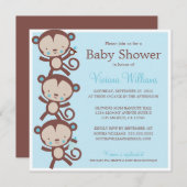 KLEINE MONKEYS| BABY SHOWING INVITATION EINLADUNG (Vorne/Hinten)