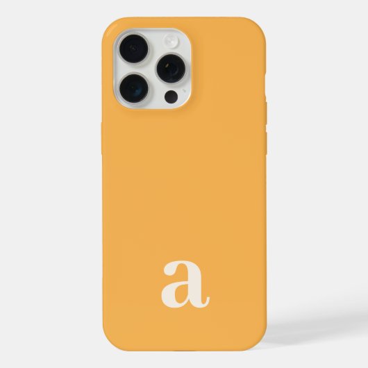Kleine Monogrammbuchstabe Gelb-Orange Minimalistis iPhone Hülle (Rückseite)