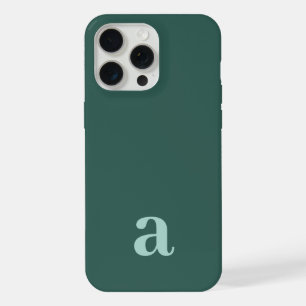 Kleine Monogrammbuchstabe Meergrün und Teal Minima iPhone 15 Pro Max Hülle