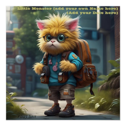 Kleine Monster AI Fantasy Digital Art Print Poster (Vorderseite)