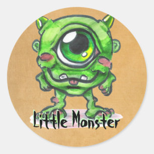 Kleine Monster-Aufkleber Runder Aufkleber