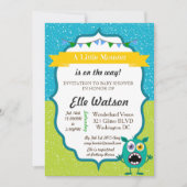 Kleine Monster Baby Duwer Einladungen (Vorderseite)