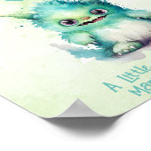 Kleine Monster Boy Baby Duschkarten & Geschenke Poster (Ecke)
