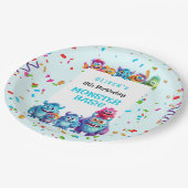 Kleine Monster Boy Birthday Party Teller (Schrägansicht)